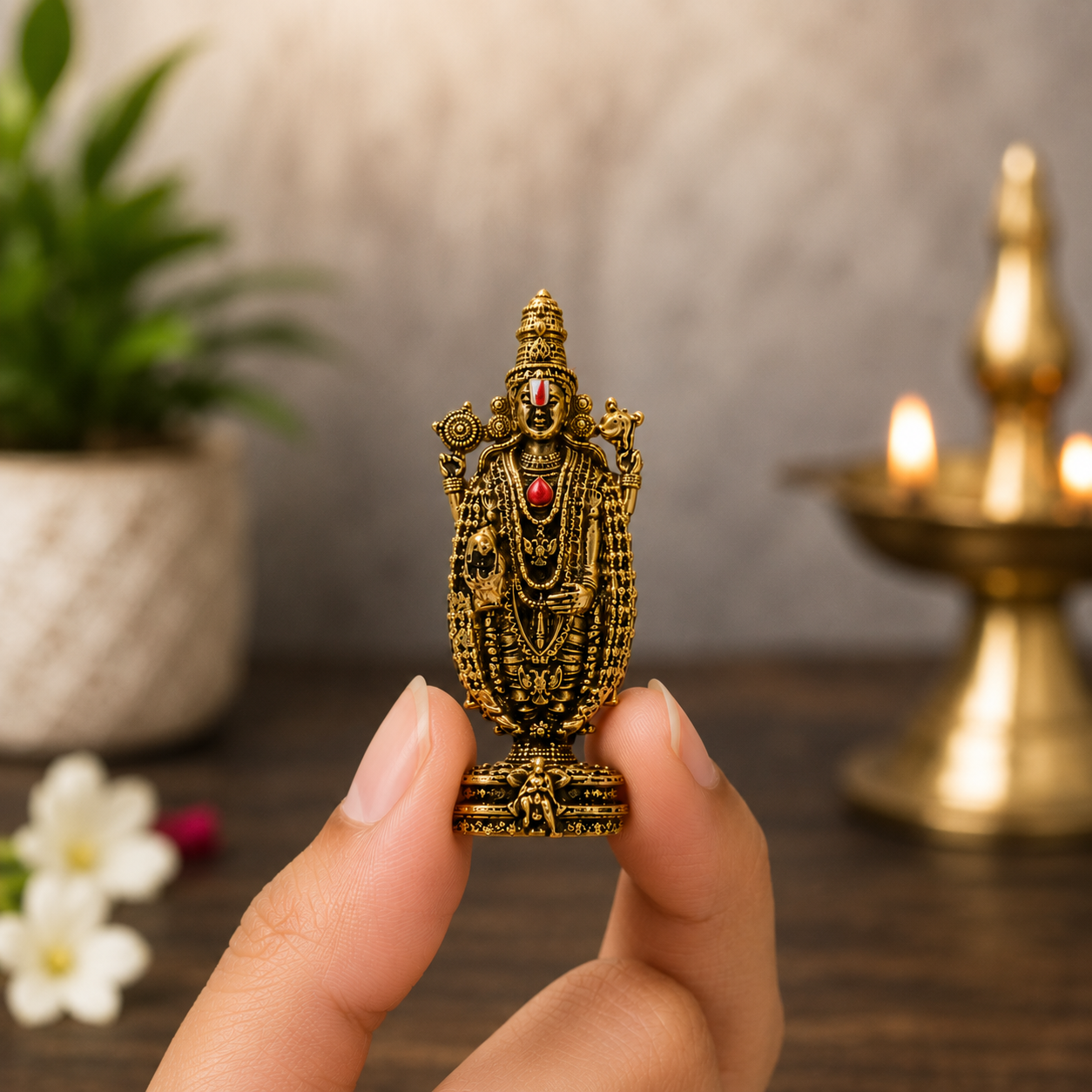 Tirupati Balaji Divine Murti - Gold Plated