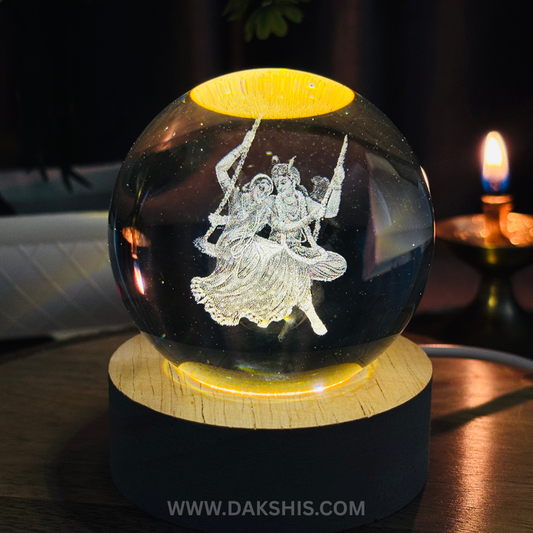 Radhe Krishna 3D Crystal Divine Lamp