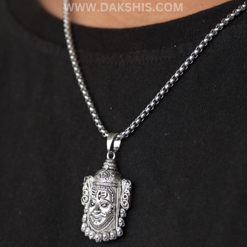 Silver Plated Mahakal Necklace