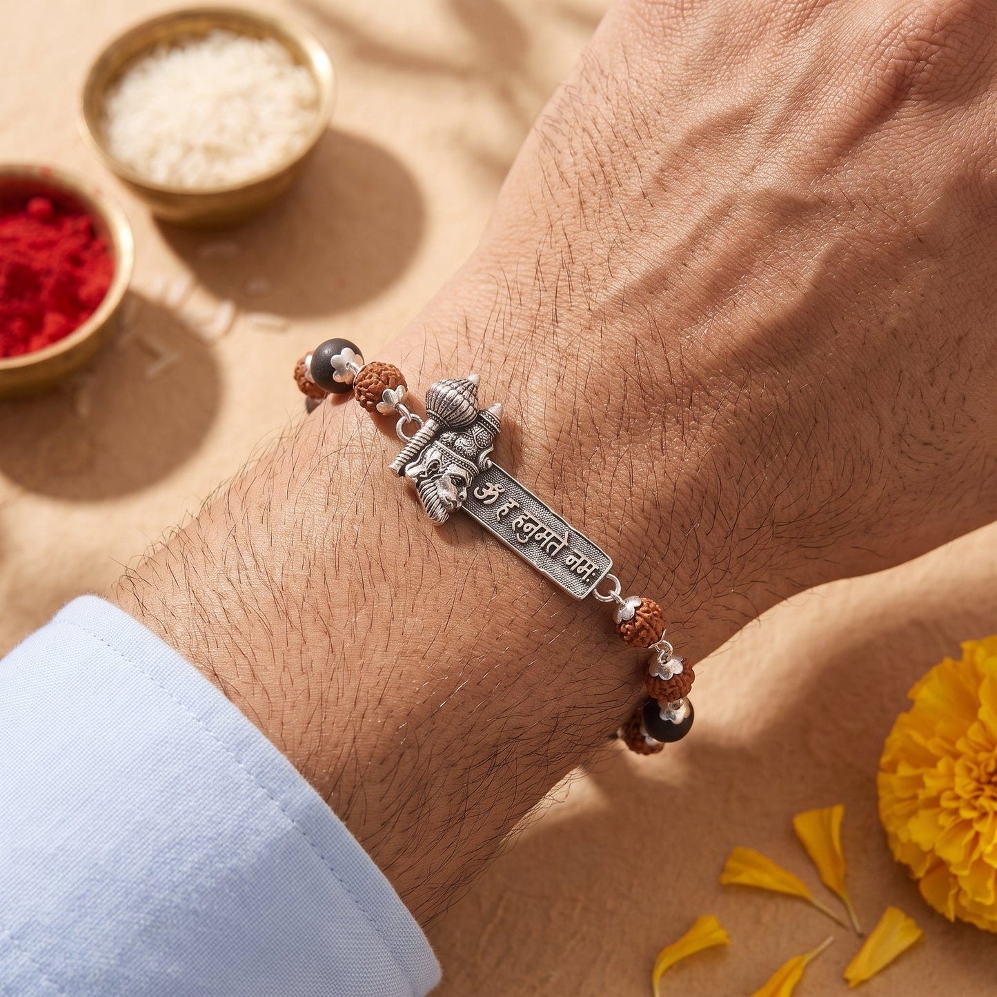Hanumanji Rudraksha Karungali Raksha Rakhi