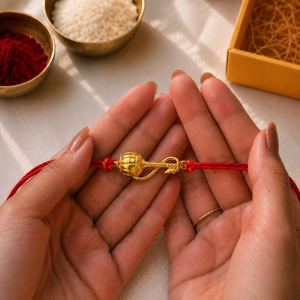 Gada Raksha Rakhi - Gold Plated