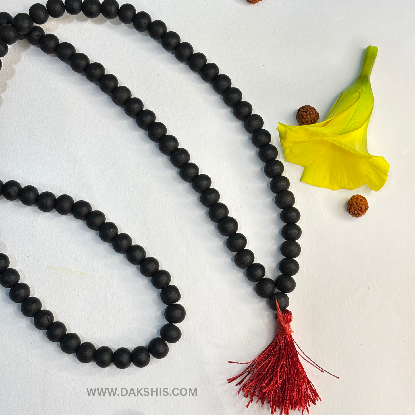 Original Karungali Malai 108 Beads Ebony Wood - Certified ( Free Murugan Locket )