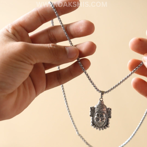 Silver Plated Mahakal Necklace