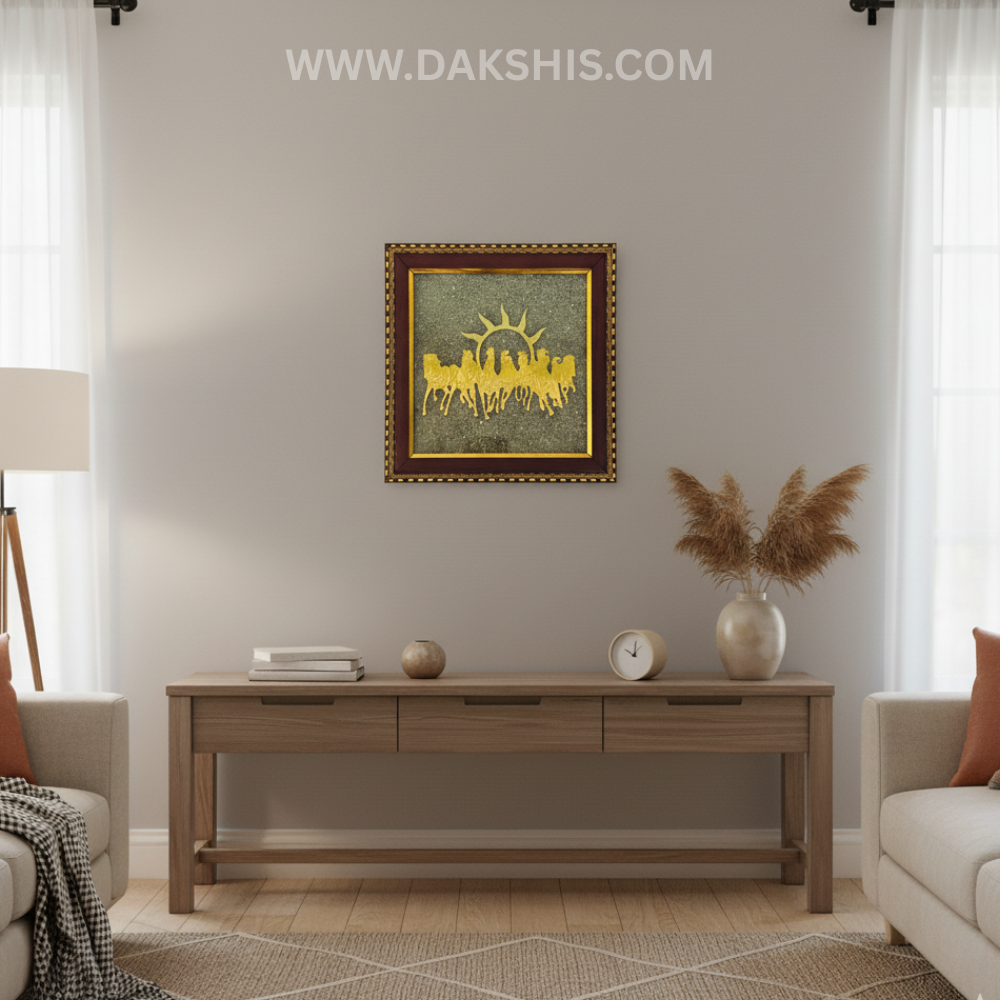 7 Horses on Raw Pyrite Frame ADD ON