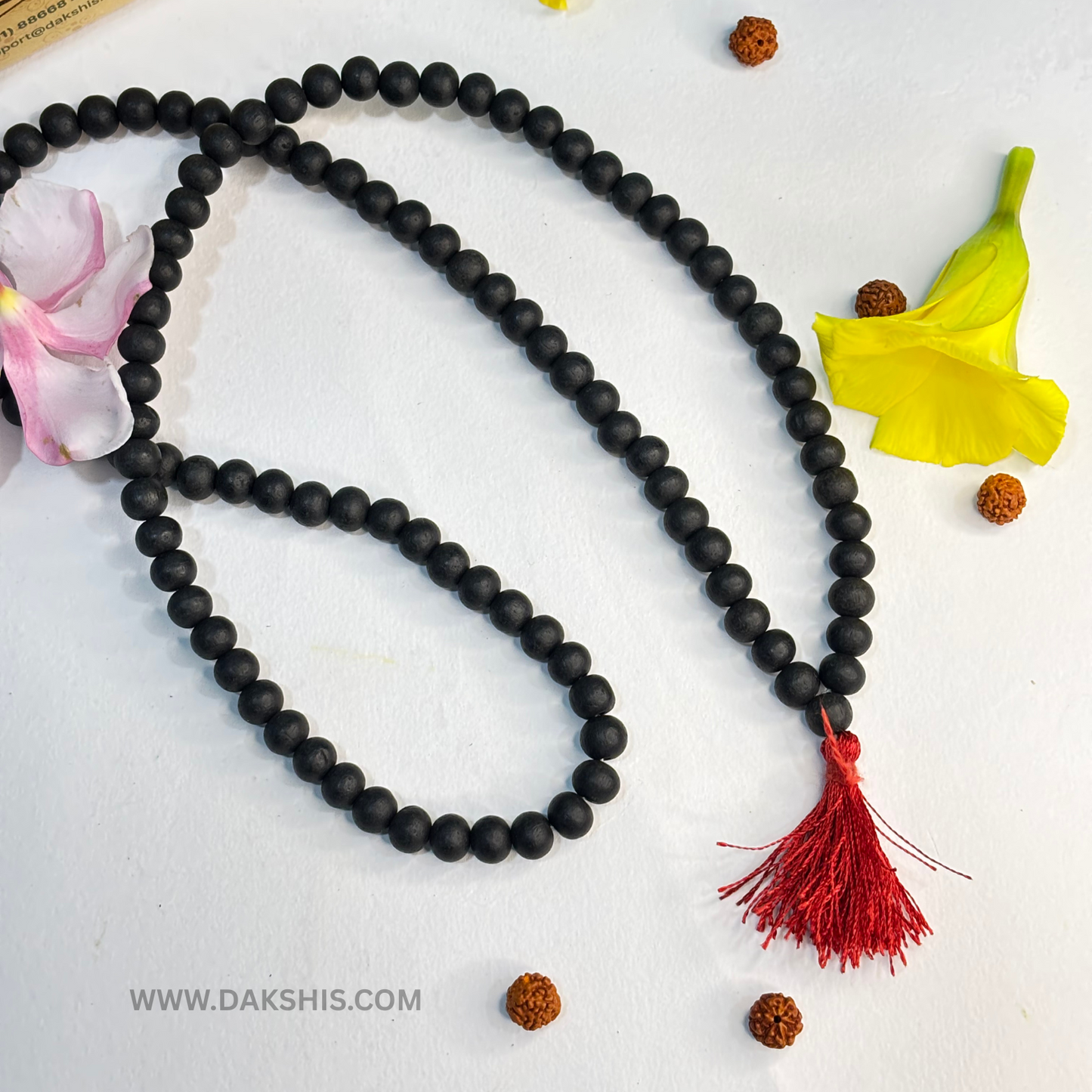 Original Karungali Malai 108 Beads Ebony Wood - Certified ( Free Murugan Locket )