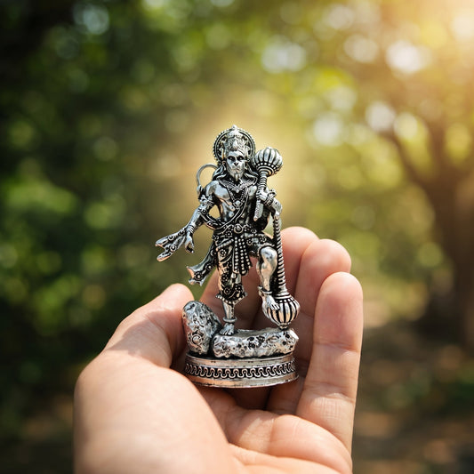 Raksha Kavach Hanuman Murti - Silver Plated