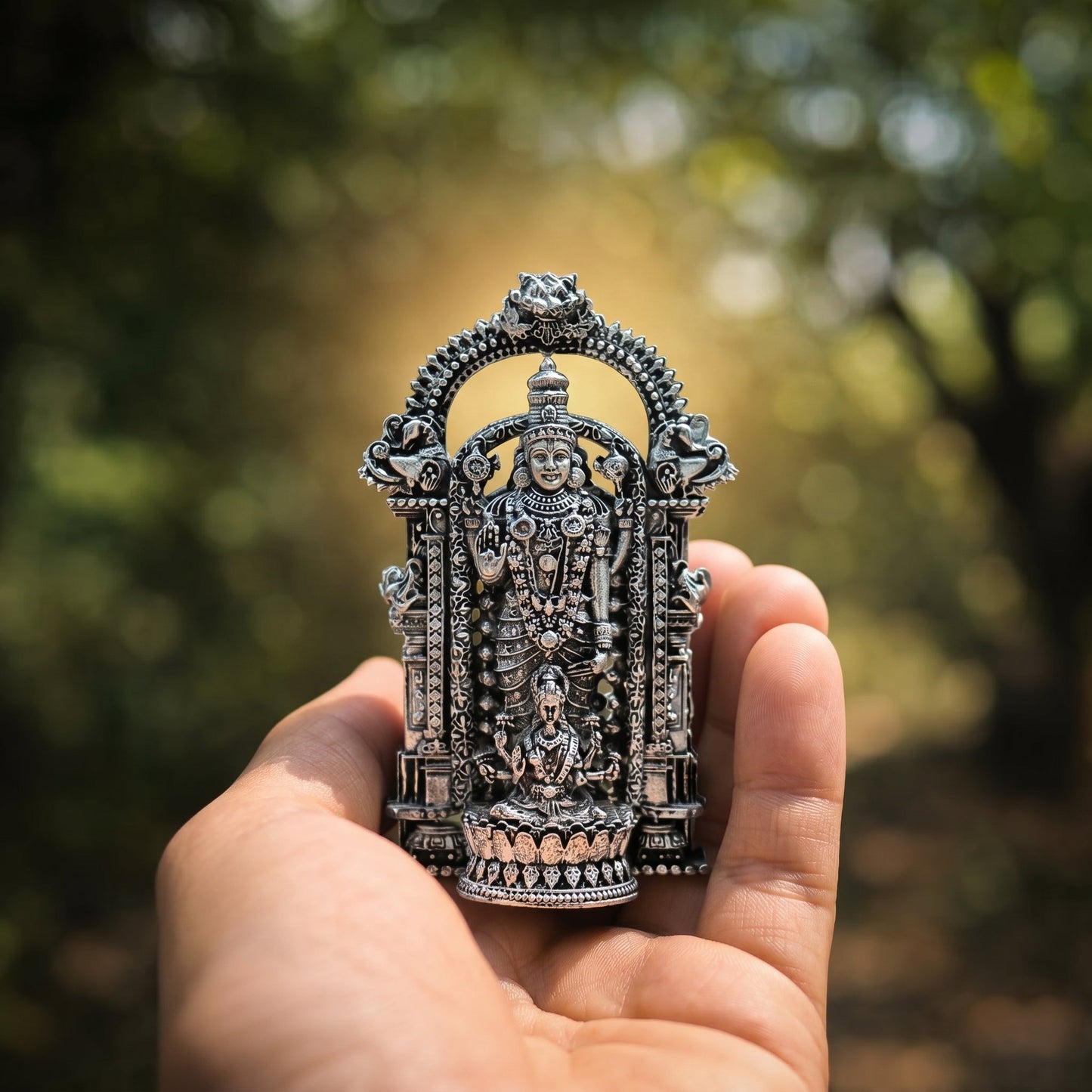 Shri Venkateswara Mahalakshmi Sangam Murti - Silver Plated