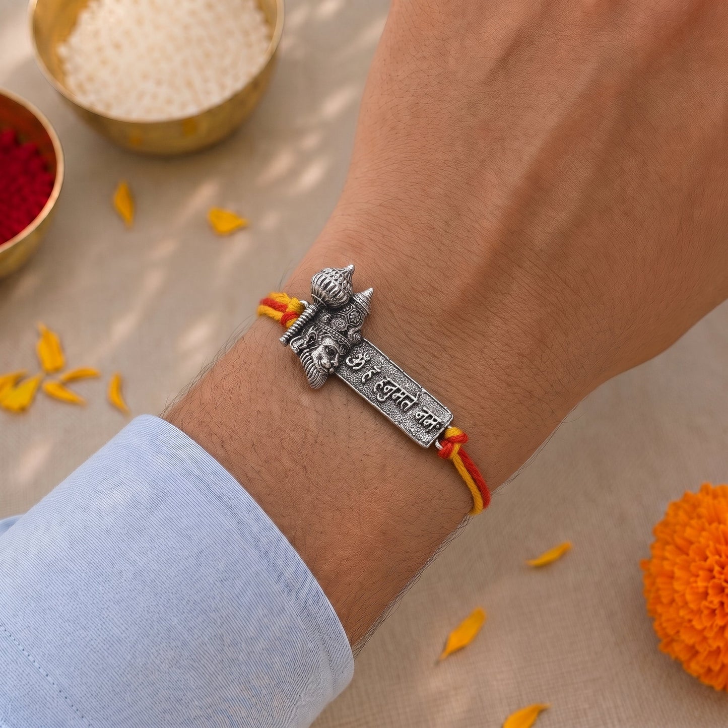 Hanuman Ji Raksha Rakhi - Silver Plated