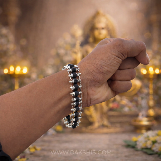 Silver Plated Karungali Bracelet