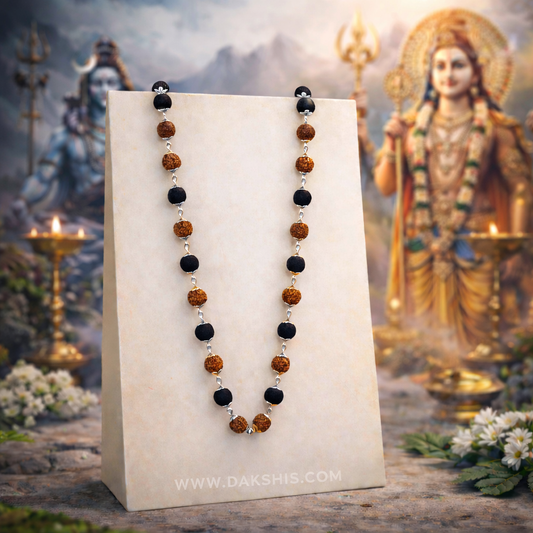 Silver Plated Rudraksha Karungali Mala (ADD)