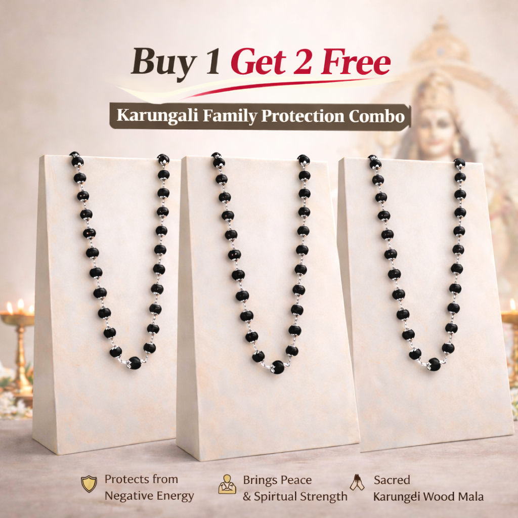 Karungali Silver Cap Malai - Certified ( Buy 1 Get 2 Free )