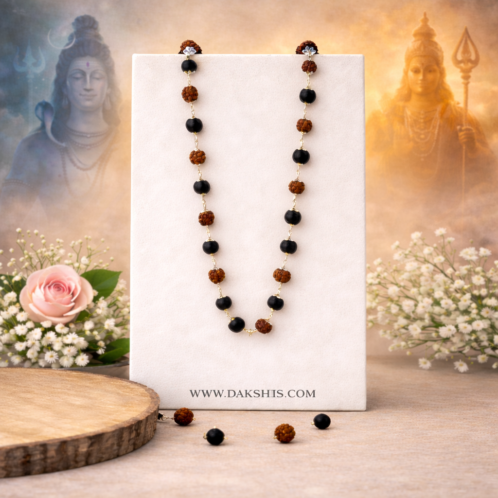Silver Plated Rudraksha Karungali Mala (ADD)