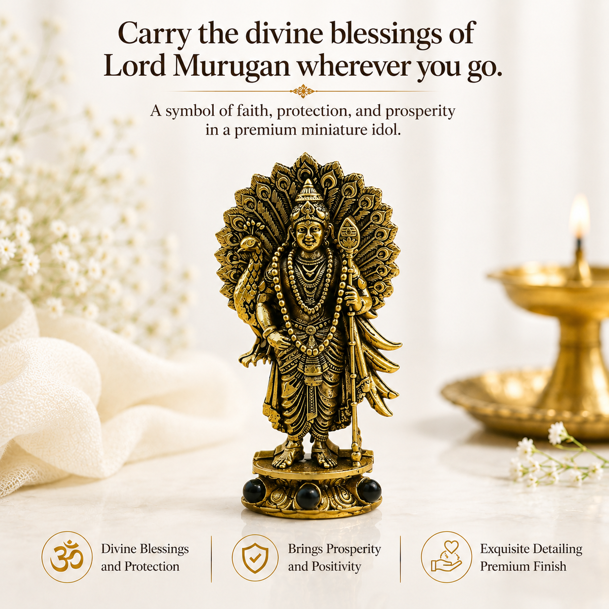 Divine Murugan Sakti Murti -  Gold Plated