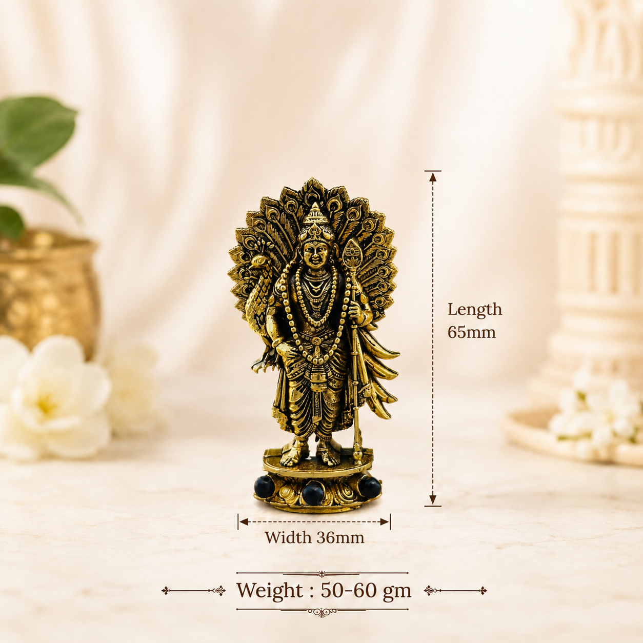 Divine Murugan Sakti Murti -  Gold Plated