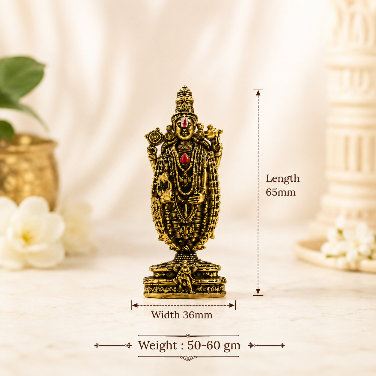 Tirupati Balaji Divine Murti - Gold Plated