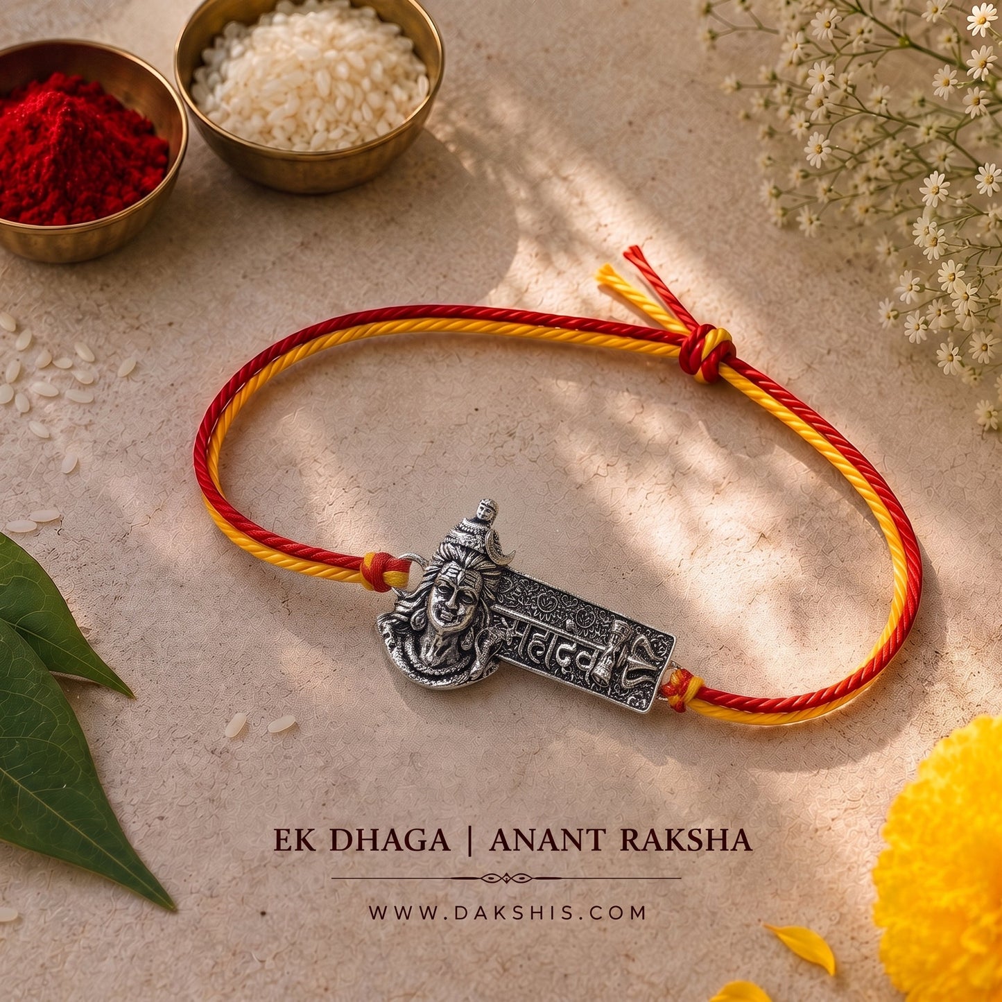 Mahadev Raksha Rakhi - Silver Plated
