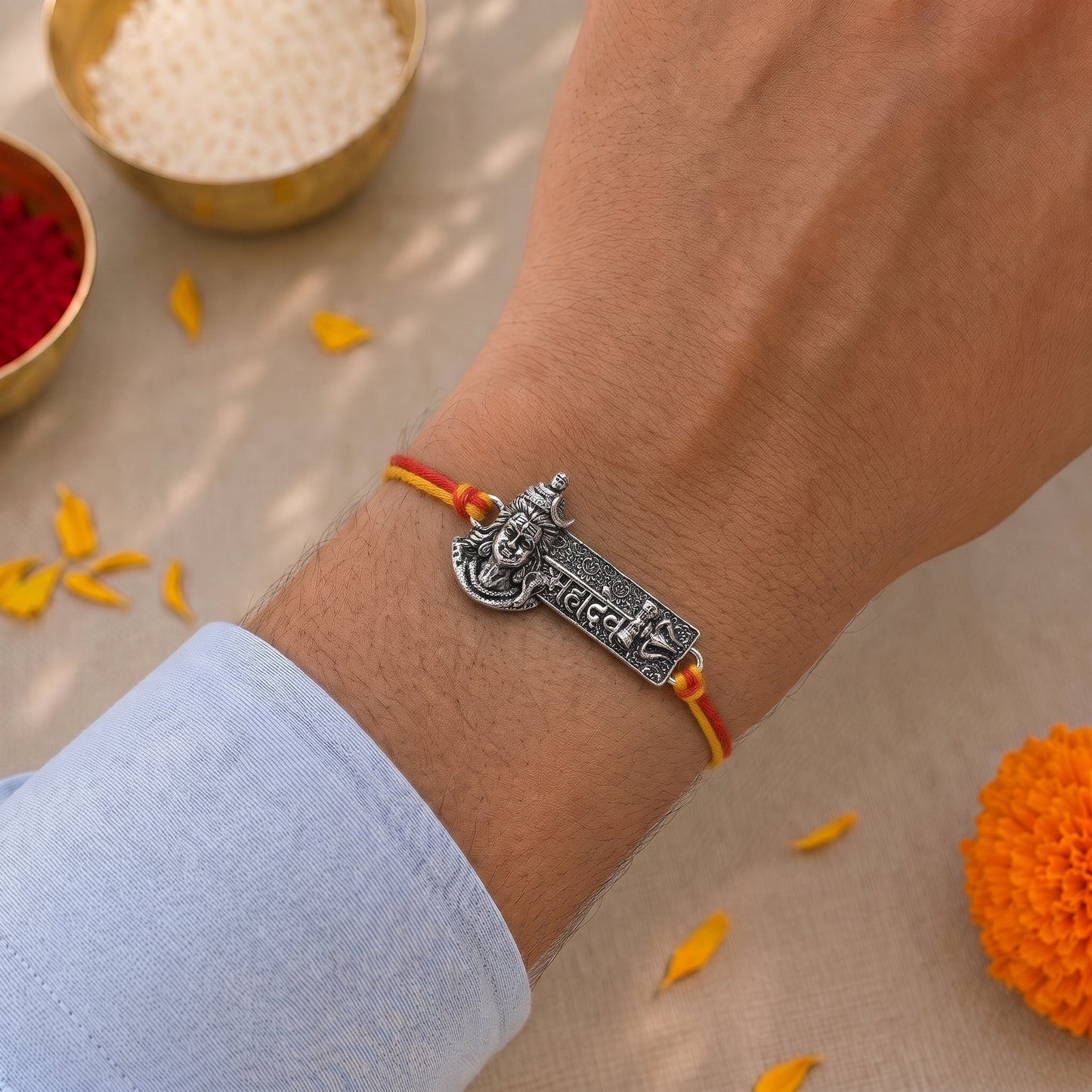 Mahadev Raksha Rakhi - Silver Plated
