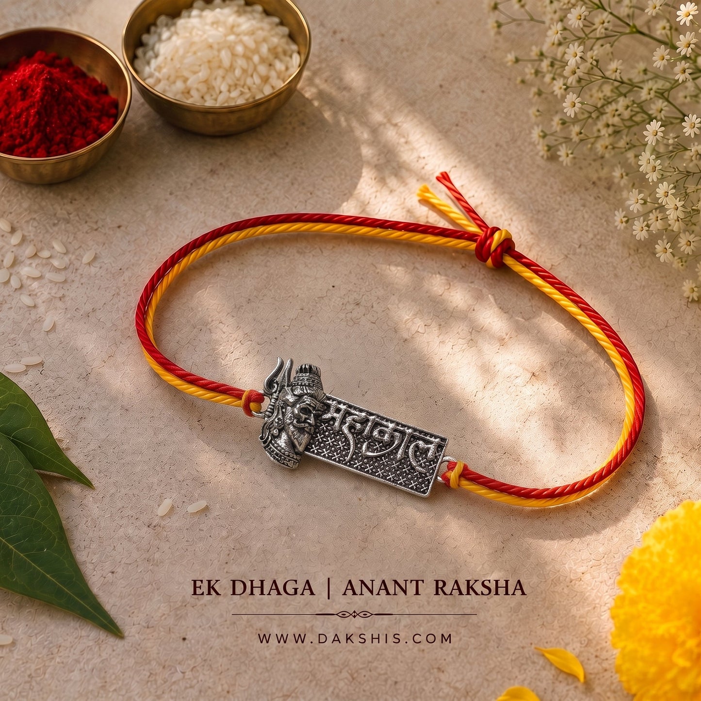 Mahakal Raksha Rakhi - Silver Plated