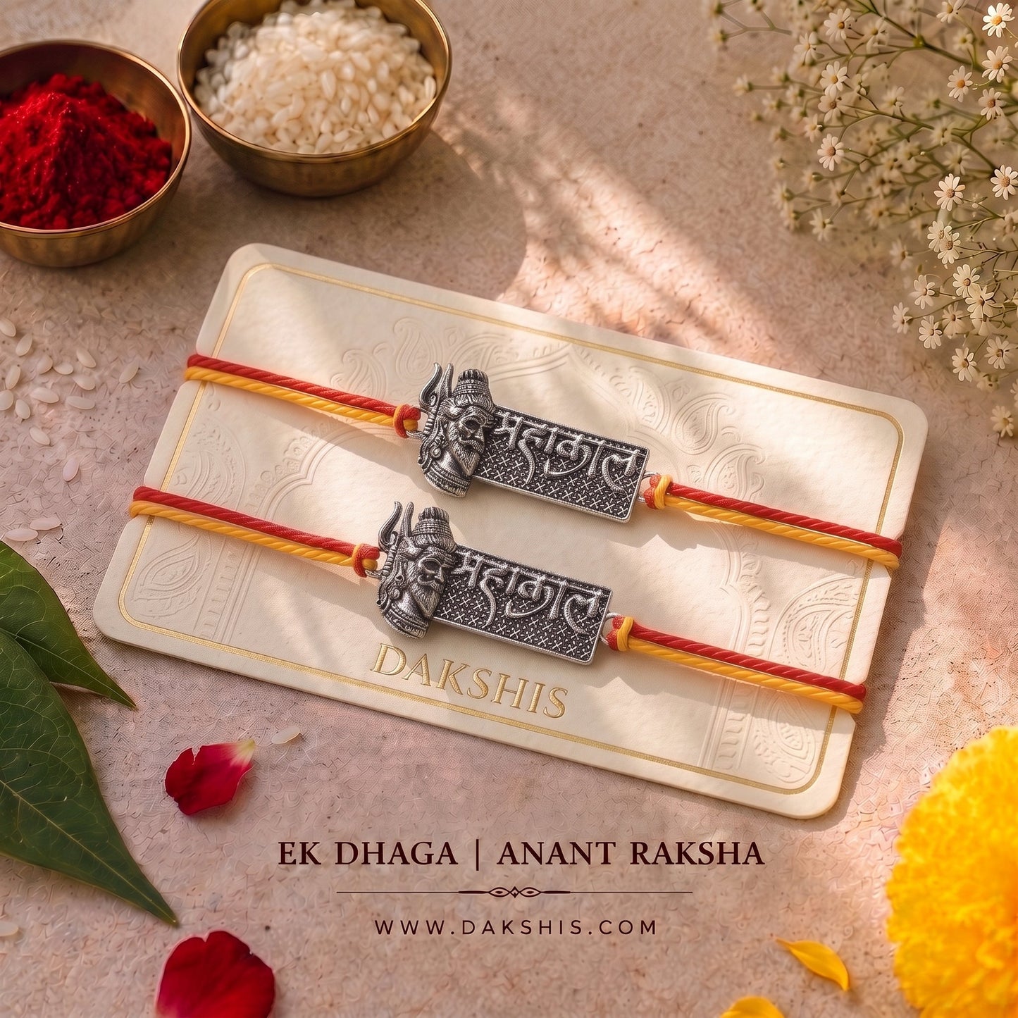 Mahakal Raksha Rakhi - Silver Plated