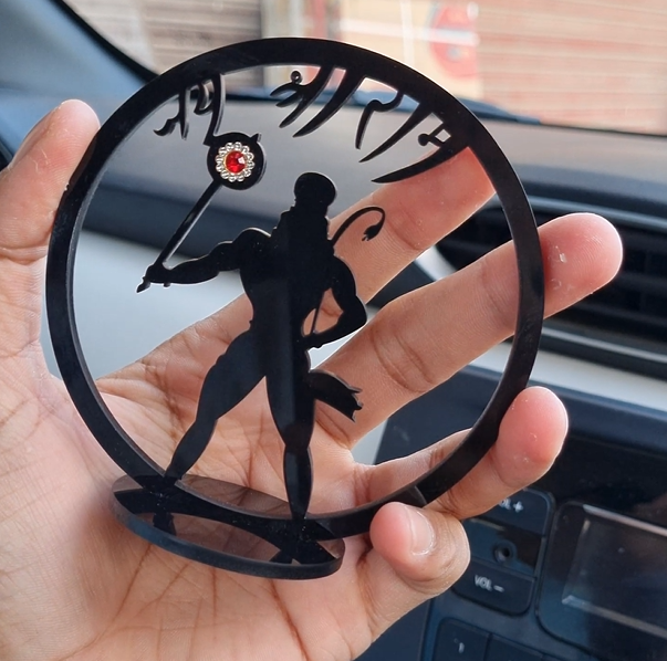 Wooden Hanuman Idol For Car Dashboard