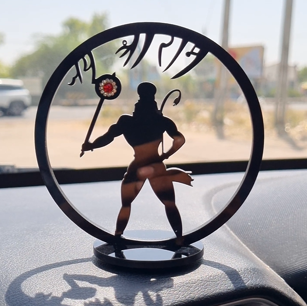 Wooden Hanuman Idol For Car Dashboard
