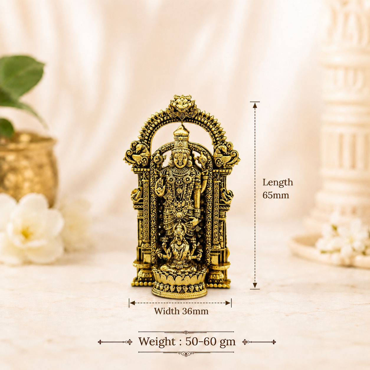 Shri Venkateswara Mahalakshmi Sangam Murti - Gold Plated